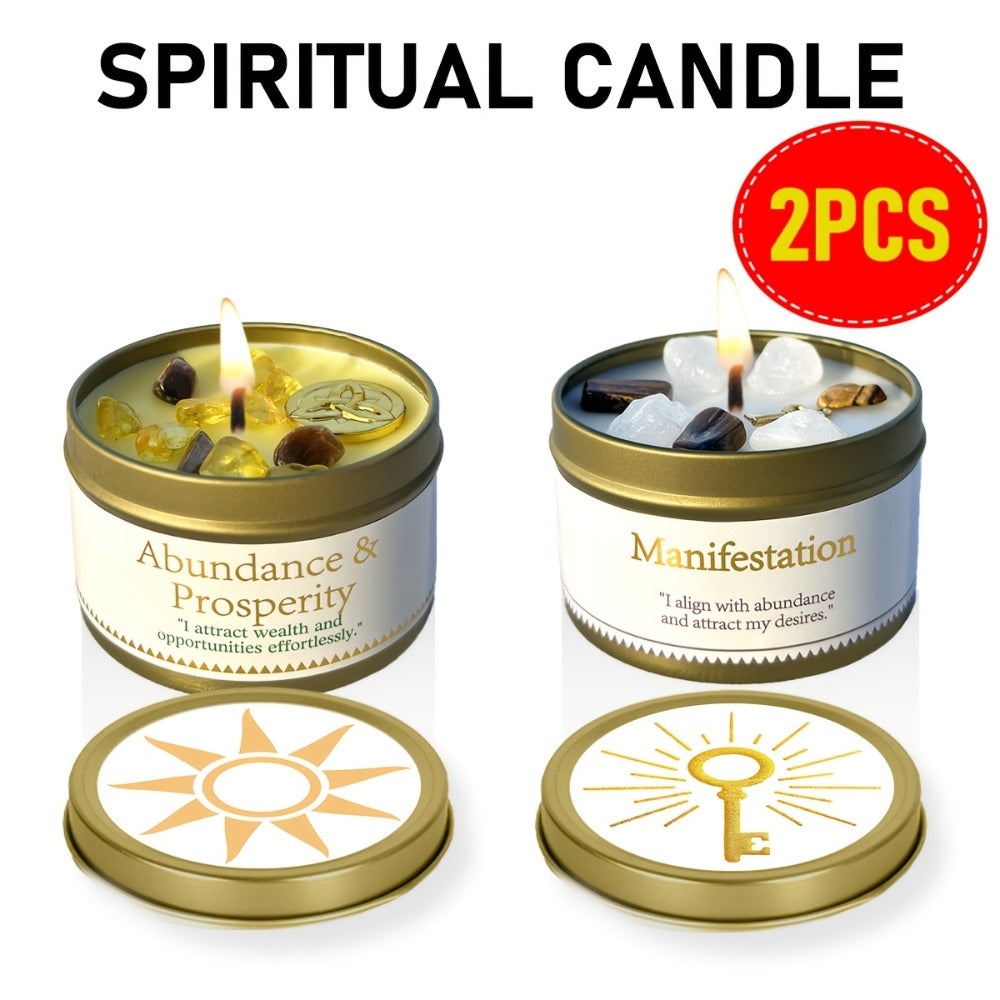 3oz Decorative Tin Candle or Two-Piece Crystal and Guidance Card Set with Multiple Label Pairings