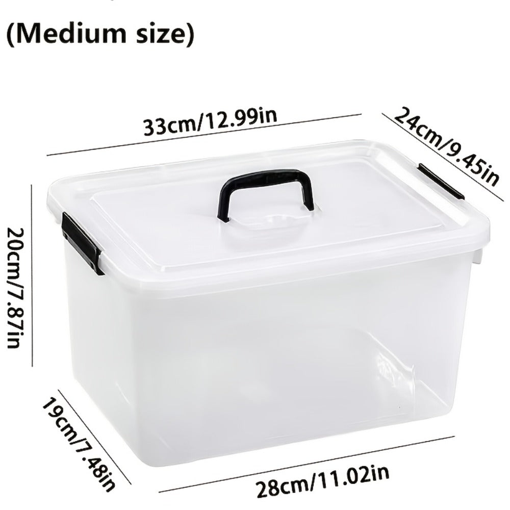 Stackable Clear Plastic Storage Bins with Lids – 6 Pack Large Capacity Clip-On Lid Containers for Home, Closet, Office & Garage Organization (12.7qt / 20.8qt)