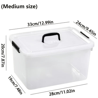 Stackable Clear Plastic Storage Bins with Lids – 6 Pack Large Capacity Clip-On Lid Containers for Home, Closet, Office & Garage Organization (12.7qt / 20.8qt)