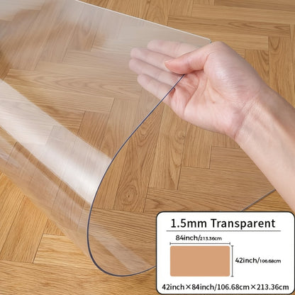 Clear PVC Floor Protector Mat with 29 Rectangular Size Options, Including 1.5mm Formats up to 44 x 120 Inches
