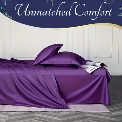 Bamboo Cooling Fitted Sheet Set 2300TC Deep Pocket All Season Bed Sheets for Entryways, Bedrooms and Living Spaces