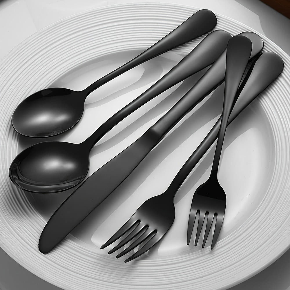 Thirty-Piece Gold-Tone Flatware Set for Six with Five-Piece Place Settings and Fitted Presentation Case