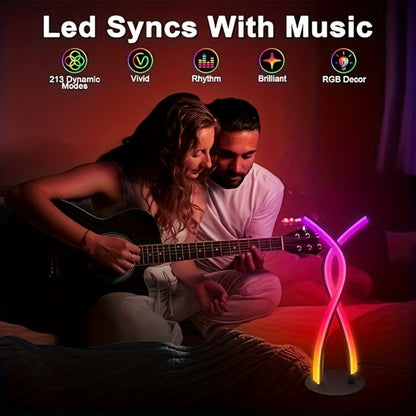 RGB Gaming Desk Lamp with App Control & Music Sync – 18-Key Remote, LED Light Bars, TV Backlight & Night Light, USB Powered Alien Ambient Lamp for Gaming Setup, Streaming & Desk Decor