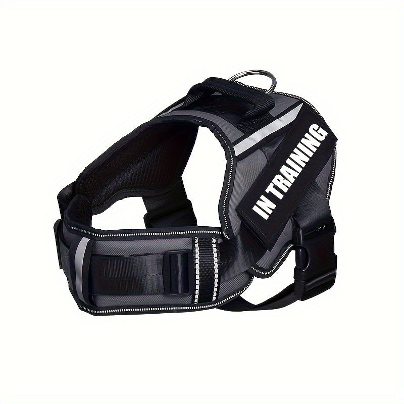 Adjustable Nylon Dog Harness No Pull with Reflective Strips & Neck Guard – Breathable Vest for XS to XL Dogs Walking Training
