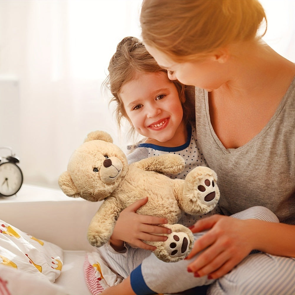 Plush Toy – Soft Brown Teddy Bear in 10-Inch or 12-Inch Sizes with Classic Paw-Pad Details