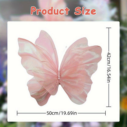 3D Butterfly Wall Decor Large 50cm Artificial Butterfly Decorations for Wedding Birthday Baby Shower Party Home Wall Decor 3 Pieces