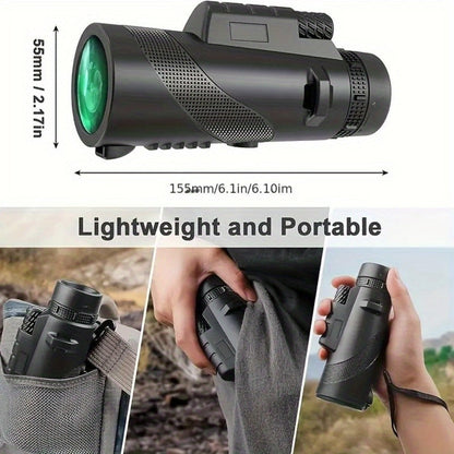 10x42 Monocular Telescope with Smartphone Adapter, Tripod and Black or Green Checkout Options