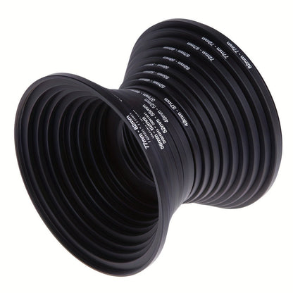 18-Piece Step-Up and Step-Down Lens Filter Adapter Ring Set Covering 37–82 mm Thread Sizes