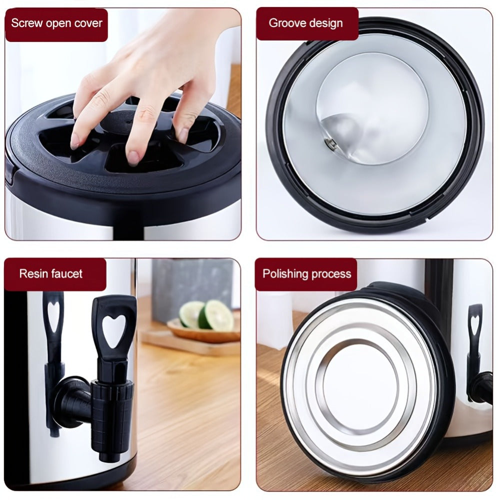 6L Insulated Beverage Dispenser with Spigot, Carry Handle, Twist Lid and Foldable Three-Leg Stand