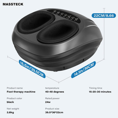 Shiatsu Foot Massager Machine with Heat – Deep Kneading Electric Foot Massager for Plantar Fasciitis, Tired Muscles & Arch Pain Relief | Fits Men Up to Size 12 | Home & Office Use | Gift for Mom, Dad & Seniors