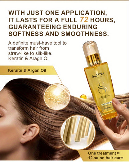 Two-Pack Argan Oil Leave-In Hair Serum for Dry, Frizzy and Flyaway Hair in Daily Care Routines