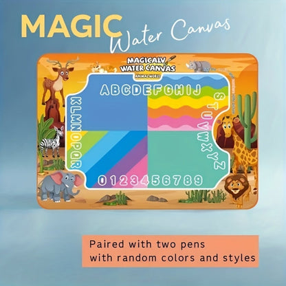 Water Canvas Drawing Mat for Kids Reusable Mess-Free – Magical Paint with Water Art Toy 80x60cm Ocean Animal Designs Screen-Free Creative Gift for Boys Girls Toddlers Ages 3+ Gift Box Option