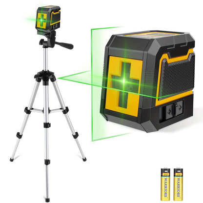 Yellow-and-Black Cross-Line Laser Level Set with Silver Tripod and Single Style Checkout Pictured