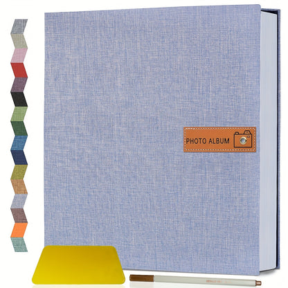 Self-Adhesive Linen Photo Album with 40- or 60-Page Options, Two Cover Sizes, Metal Pen and 12 Colors
