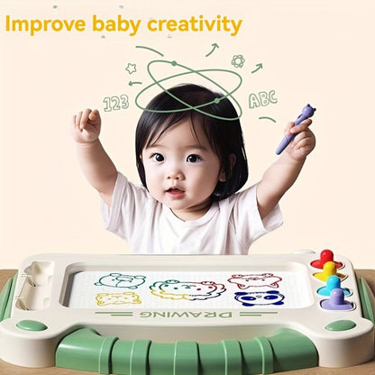 Kids Drawing Board with 4 Stamps 4 Holders and 1 Pen Educational Doodle Board Toy for Boys Girls Toddlers Learning Art Table Desk Birthday Gift