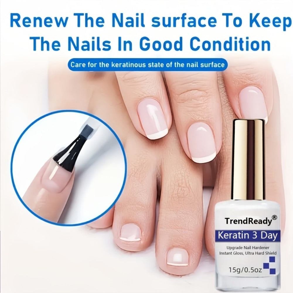 Nail Hardener for Weak Brittle Splitting Nails 2 Pack - Fast Drying White Nail Strengthener with Vitamin E