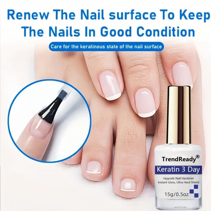 Nail Hardener for Weak Brittle Splitting Nails 2 Pack - Fast Drying White Nail Strengthener with Vitamin E
