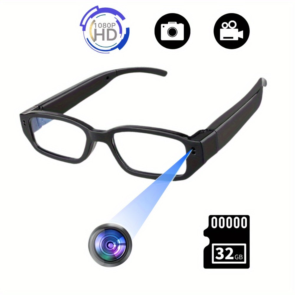 1080P HD Camera Glasses with Motion Detection – Video Recorder Camcorder Eyeglasses for Sports, Driving, Fishing & Outdoor Activities | Eye Protection Frame, USB Charging, Lightweight Durable Design
