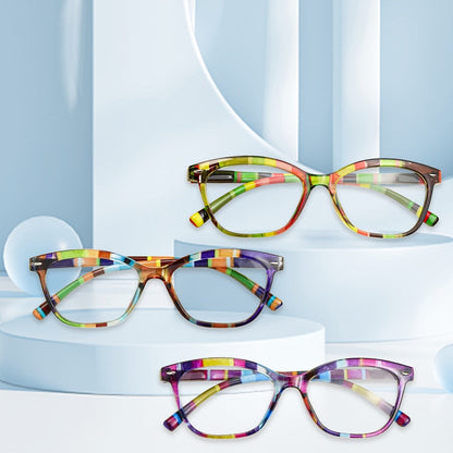 Reading Glasses – Three-Pair Rimless Metal Blue-Light Readers in Multiple Colors and Strengths