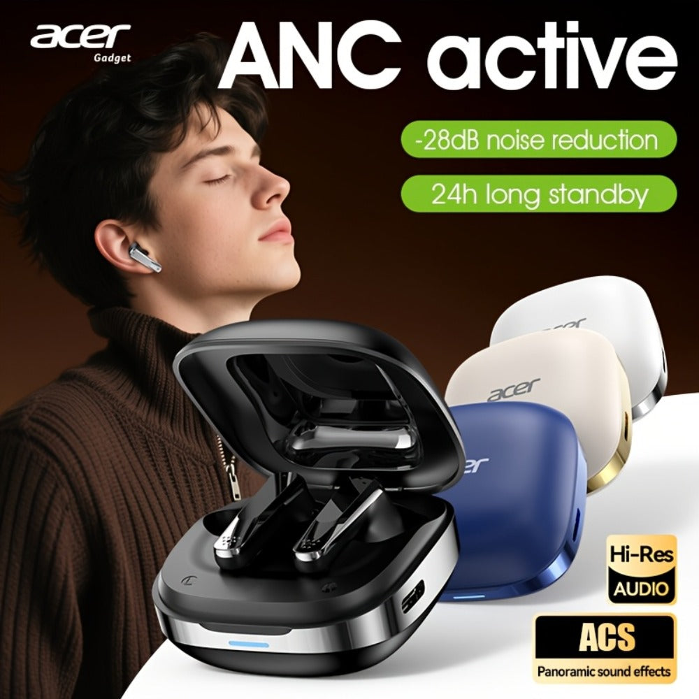 Acer Mini In-Ear Wireless Earbuds Bass Stereo Touch Control, Noise Cancelling Microphone Bluetooth 5.4, Portable Lightweight Long Battery Life, Compatible with Phone Laptop Tablet Mobile, for Exercise