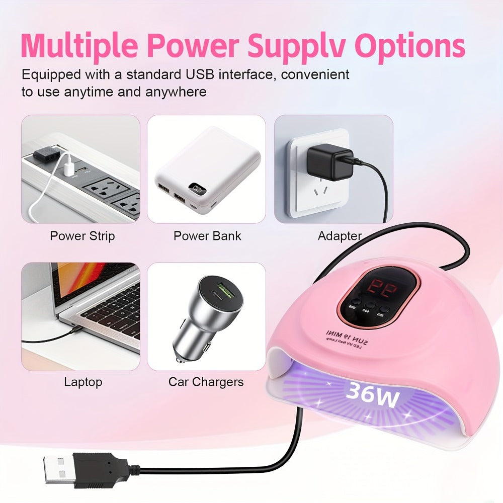 Acrylic Nail Kit with Electric Drill & UV LED Nail Lamp - Complete Professional Starter Set for Beginners with Acrylic Powder Brush Tools All-in-One Nail Extension System