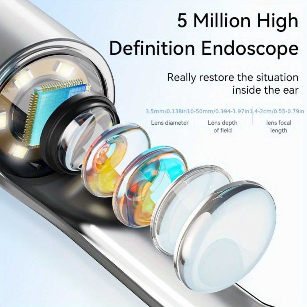 White Visual Ear Camera Tool with Built-In Light in Basic or Seven-Piece Accessory Configurations