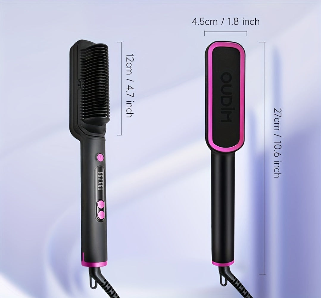 Hair Straightener Brush for Home and Travel and Salon Hair Styling with Fast Heat-Up & Anti-Scald Protection