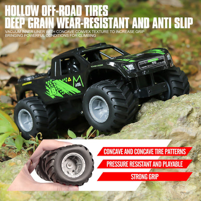 RC Monster Truck or Pickup 1:16 Scale in Five Body and Color Styles with 4WD Layout and Two Rechargeable Batteries