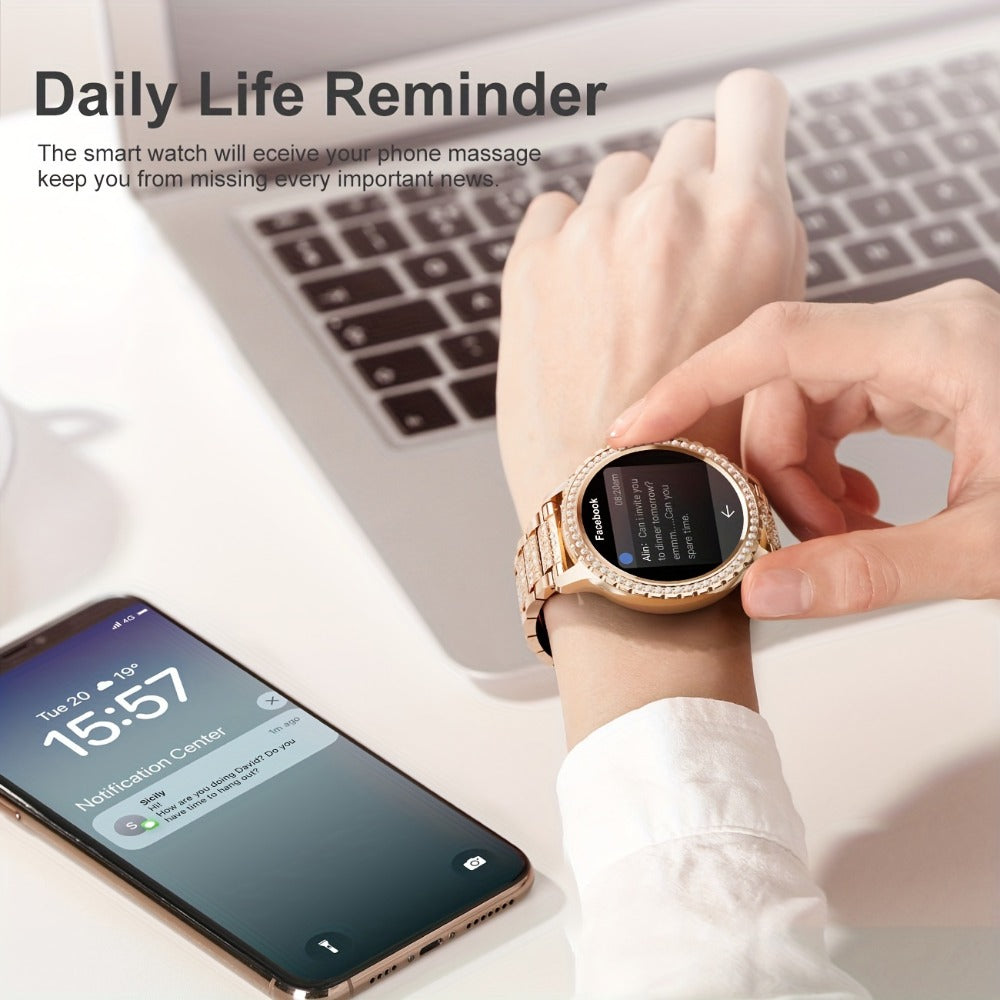 Smart Watch 1.32-Inch AMOLED Round Display with Wireless Calling, 20 Sport Modes and Three Metal Colors
