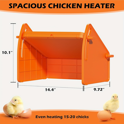 Chick Brooder Plate with Adjustable Height for Up to 10 Chicks | Poultry Warmer for Ducklings, Turkeys, Goslings & Quail – Low-Voltage 120V, Durable Plastic, Orange or Yellow