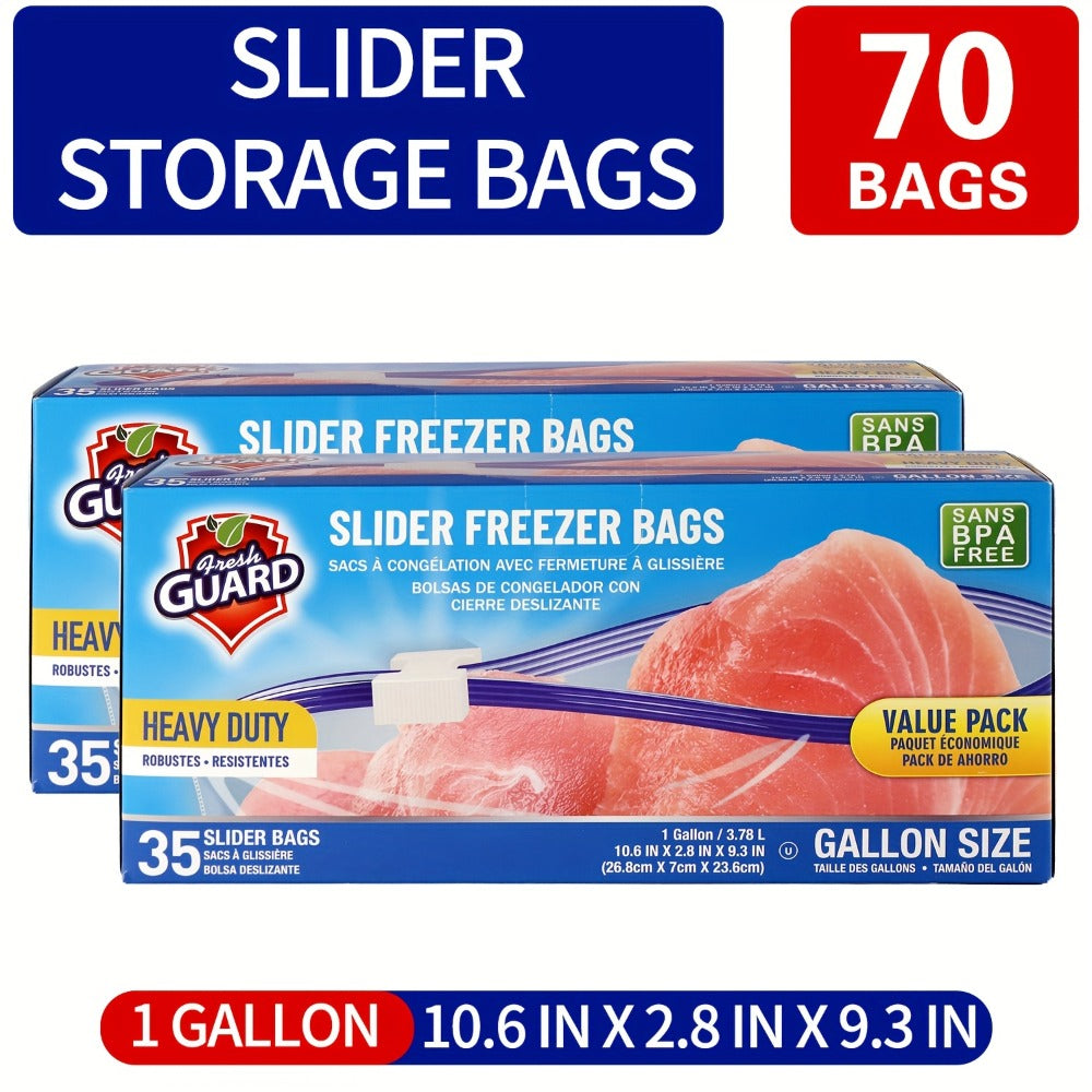 Storage Bags Fresh Guard Slider Freezer Bags in Quart, Gallon and 2.5-Gallon Sizes with 22- to 150-Count Options