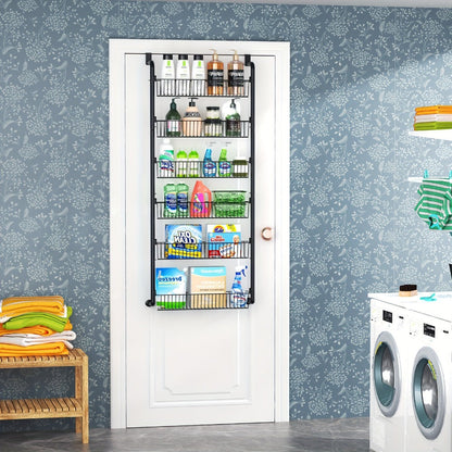 Over The Door Organizer - Multi-Layer Pantry Storage Rack for Kitchen Bathroom Laundry Room, Space Saving Door Hanging Shelf