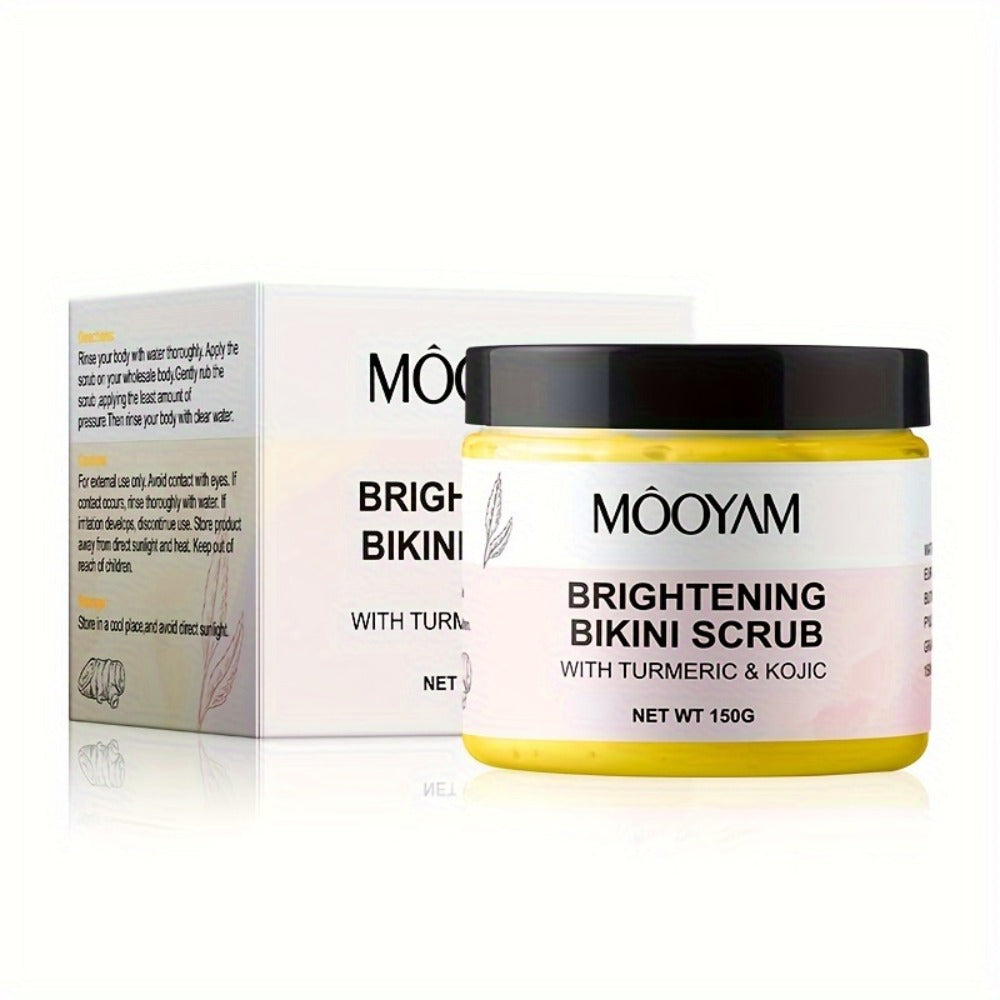Glycolic Acid Bikini Area Scrub 150g – Kojic Acid & Turmeric Exfoliating Paste, Brightening Treatment for Dark Spots, Ingrown Hairs, Hyperpigmentation, Smooth Radiant Skin for Women