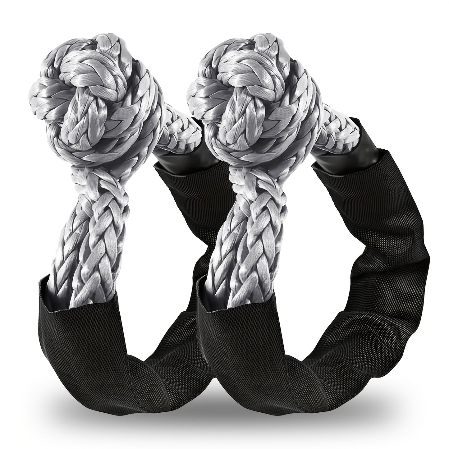Soft Shackle 41,000 lb Breaking Strength Synthetic UHMWPE Recovery Rope with Protective Sleeve – Heavy Duty Tow Shackle for Off-Road Truck Jeep SUV UTV ATV, 1 & 2 Pack