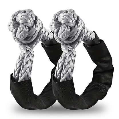 Soft Shackle 41,000 lb Breaking Strength Synthetic UHMWPE Recovery Rope with Protective Sleeve – Heavy Duty Tow Shackle for Off-Road Truck Jeep SUV UTV ATV, 1 & 2 Pack