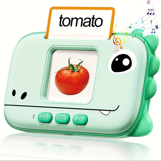 Talking Flashcard Machine for Toddlers 160 Words — Portable Word Card Reader Kids Ages 1-4 Dinosaur Unicorn Style Speech Vocabulary Learning Toy Gift Boys Girls