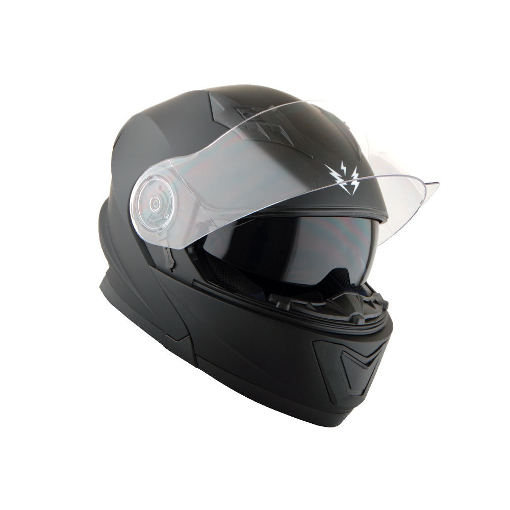 Motorcycle Modular Full Face Helmet Flip Up Dual Visor Sun Shield with Optional LED Tail Light 3 Modes Removable Washable Interior, Multiple Colors S M L XL — Modular901
