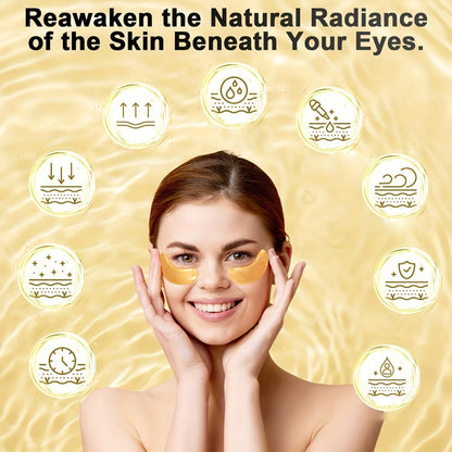 Under Eye Patches 24 Pairs Gold Collagen Hyaluronic Acid Glycerin – Hydrating Eye Mask for Dark Circles Puffiness, Luxury Skincare Gift Set for Women