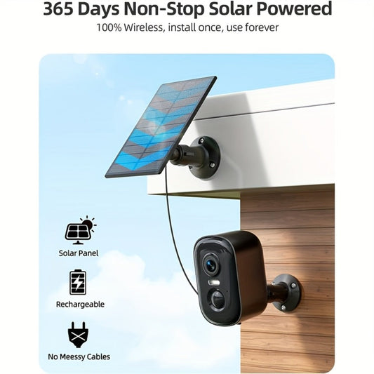 Solar WiFi Security Camera Indoor Outdoor – Dual Band 5G & 2.4GHz, Wire-Free Home Surveillance, Pet & Baby Monitor, Smartphone App Control, Rechargeable Solar Powered by Wesecuu