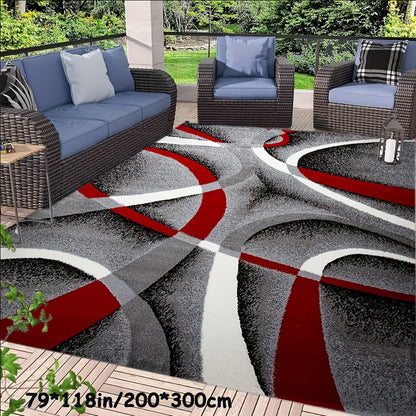 Christmas Area Rug Non-Slip Machine Washable, Abstract Geometric Holiday Mat for Living Room Bedroom Sofa Coffee Table Bedside Dining Kitchen Game Room Indoor Outdoor