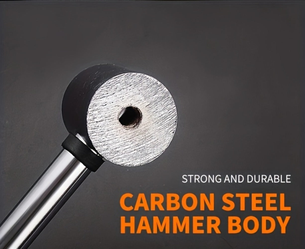 Double-Head Soft-Face Mallet with Steel Handle, Rubber Grip and Four Replaceable Head Sizes