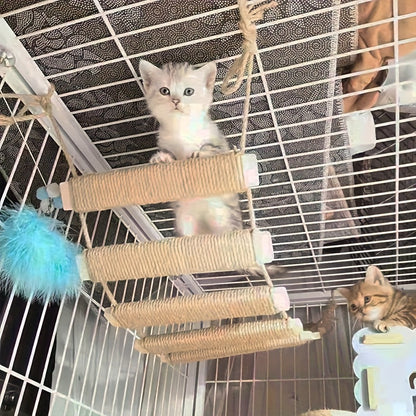 Cat Scratching Post Sisal Hemp Rope Replacement Column for Cat Tree Climbing Frame Indoor Cat Ladder, Multiple Lengths 13.78" 19.69" 39.37" Solid Wood & Hemp Rope Options, Durable Cat Scratcher Pole
