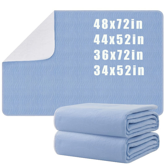 Washable Waterproof Bed Pads 2 Pack - Heavy Absorbency Reusable Incontinence Mattress Protector for Adults, Elderly & Pets | Bed, Sofa, Chair