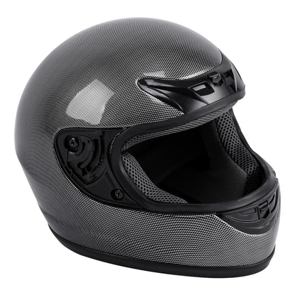 Motorcycle Flip-Up Full Face Helmet DOT Approved, Carbon Fiber Look Modular Street Bike Helmet with Anti-Scratch Visor & Washable Padding, Adult Sizes S M L XL, Includes Helmet Bag