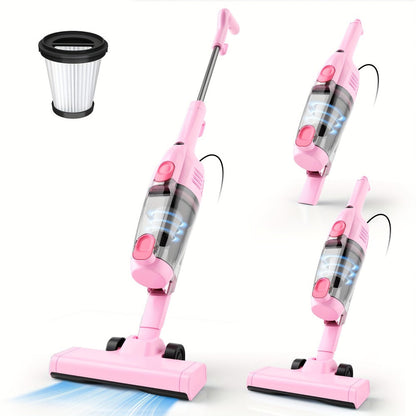 Corded Stick Vacuum Cleaner 20KPa 600W Motor 2-in-1 Bagless Upright Handheld Vacuum 0.8L Dustbin for Hard Floor Pet Hair Carpet Car Stairs Low Noise 65dB