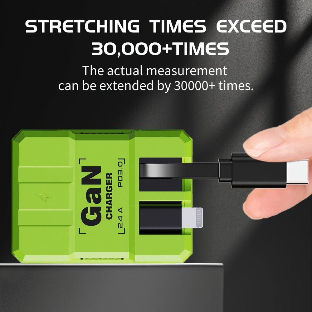 USB-C Wall Charger with Integrated Dual Cables in Single or Two-Piece Packs and Multiple Colors