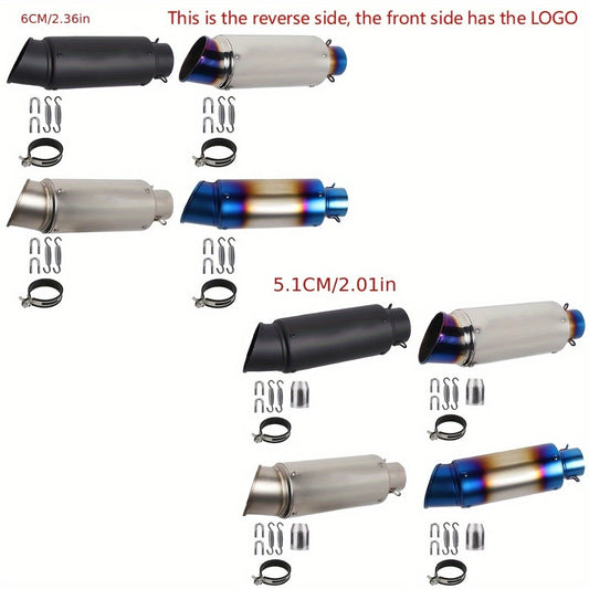 Motorcycle Exhaust Pipe 51mm & 60mm - Stainless Steel Slip-On for NMAX 125/155, Suzuki GSX650F, GSX1250 & GSX650R | Performance Exhaust Upgrade