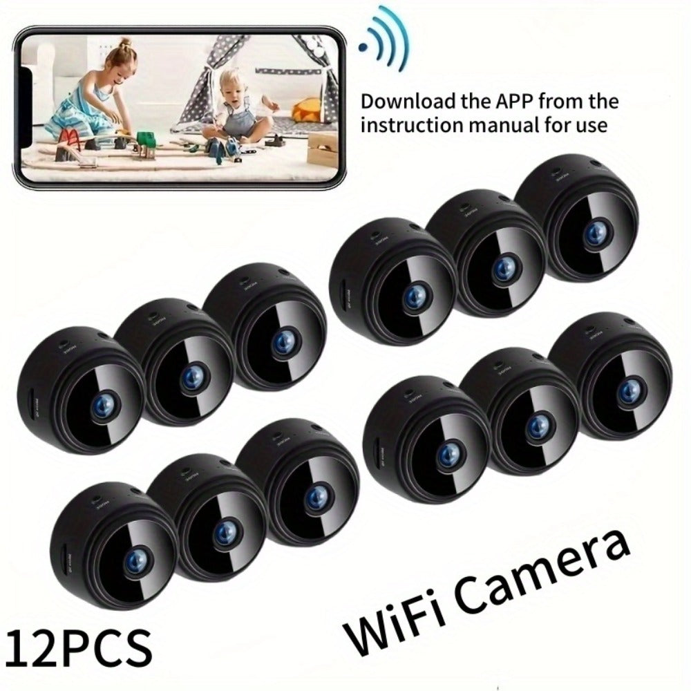 Battery Powered WiFi Security Camera 1080P Multi-Pack – Wireless Indoor Outdoor Home Surveillance System, Wide-Angle Remote Monitoring, No Wiring, Available in 9 or 12 Camera Pack