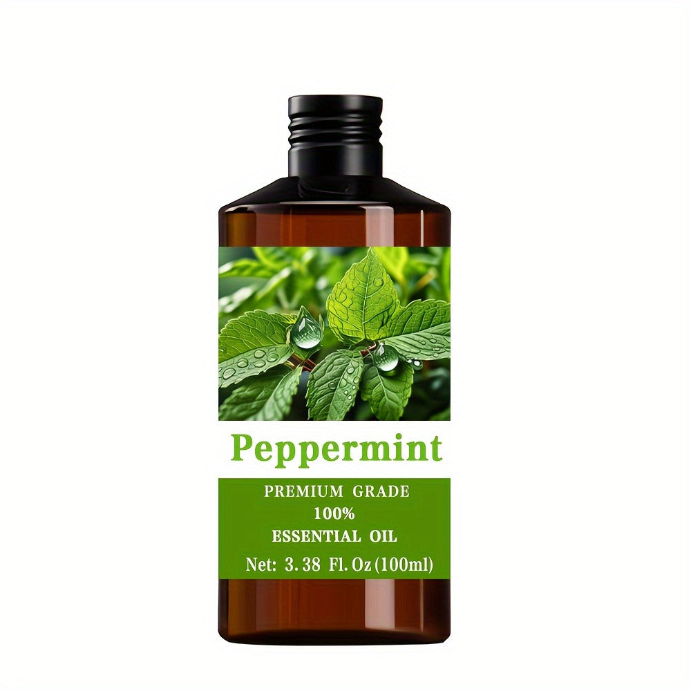 Essential Oil Peppermint Cool Minty Aroma in 100ml Bottle for Diluted Topical, Diffuser and Massage Use