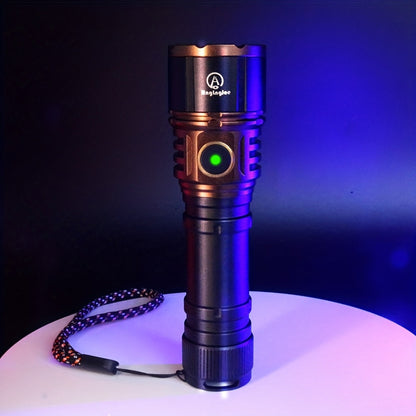 Flashlight 4500-Lumen Fresnel Lens Torch with USB-C Charging and 21700 3000mAh Battery in Red
